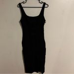 Socialite  Dress Midi Black Slit Sleeveless Tank Cocktail Formal Neutral Photo 10