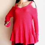 Saks 5th Avenue NWOT Saks Fifth Avenue Open Knit Fisherman Cold Shoulder Sweater Photo 4