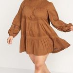 Old Navy  Burnt Orange Pintucked Mini Eyelet Swing Dress Photo 0