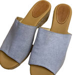 Matt Bernson Espadrille Sandal Light Blue Size 9 Slide On Summer Shoes Photo 1