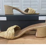 Bernardo Bali Heeled Mule Sandals Light Natural Woven Raffia Size 9.5 NIB Summer Photo 6