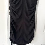T Alexander Wang Black Crew Neck Ruched Side Drawstring Tie Mini Bodycon Dress Photo 8