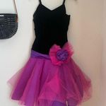 Vintage 80s Nadine Pink Velvet Tulle Prom Dress, Size 1 Photo 0