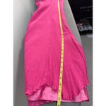 Newport News Vintage Hot Pink Silk Crinkle Slip Dress – Size 10 Y2K Photo 7