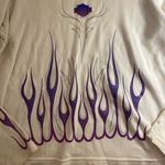 Harley Davidson  Purple Glitter Flame Top Long Sleeve XL Photo 1
