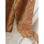 MICHAEL MICHAEL KORS Womens Orange Unlined Chain Tie Logo V Neck Top M Size M Photo 4