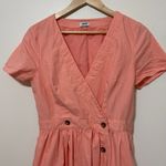 J.Crew  Rosina Cotton Poplin V-Neck Button Front Wrap Midi Dress Size 8 Photo 3