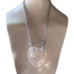 Urban Outfitters NWT Double Strand Silver Tone Acrylic Heart Pendant Necklace Photo 9