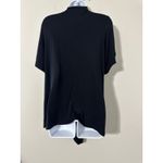 Storm Black Open Front Duster Cardigan Short Sleeve Waterfall Hem Womens Size undefined Photo 3