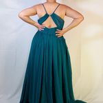 Azazie  Teal Maxi Dress with Spaghetti Straps Photo 6