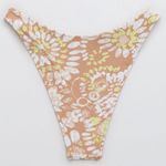 Aerie • NWT Tan Yellow White Pattern Cheekiest High Rise Floral Bikini Bottom Photo 3