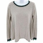 Nordstrom Hem & Thread Cream Navy Striped Crewneck Top S Photo 0