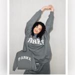 Parke Varsity Mockneck Fleece Sweatshirt In Classic Grey Size L/XL Gray Size L Photo 2