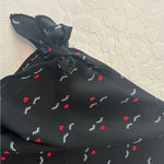 Lily White ⭐️ black eyelash and heart print tie sleeve blouse size medium Photo 6