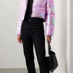 Unreal Fur Fractals Frosted Lilac Purple Cropped Puffer Jacket Size Small Photo 1