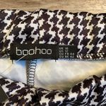 Boohoo High Waisted Dogtooth Check Split Front Trousers Size 12 Tall NWT Photo 6