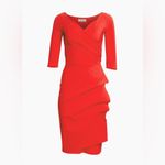 Chiara Boni Red  La Petite Robe Florian Side Ruffle Dress / Sz 40/Small Photo 1