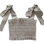 Petersyn New Striped Smocked Tie Strap Crop Tank Top Nola Sonoma Photo 0