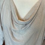 Drape Neck Top Tan Sparkly Champagne Shirt Womens S Gold Photo 9