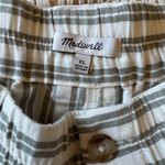 Madewell Striped Cream and Green Women's Shorts Linen Blend - XL Photo 1