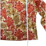 Artsy Gobelin Red Brown All Over Print Full Zip Jacket Size Medium Boho Chic Photo 3