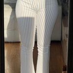 Loft High Wasted Flared crop striped jeans Photo 0