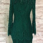 Lulus Enrapturing Elegance Green Lace Long Sleeve Midi Dress size small bridal​​ Photo 9