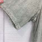 Raya Sun  Embroidered Heart Floral Design Short Sleeve Boho Top Washed Green S Photo 4