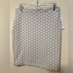 Leota NWT Stitch Fix NWT Ivory Black Dot Luxe Jacquard Pencil Skirt Size PM Photo 0