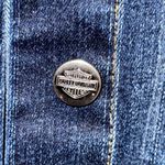 HARLEY DAVIDSON Denim Dark Blue Jean Embroidery Jacket Size Women's Medium Red Photo 4