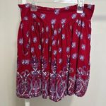 Japna  Red Floral Mini Skirt size XL Photo 0