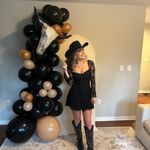 Black Mesh Sleeve Dress Photo 1