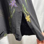 VTG 90s Black Cotton Moody Floral Maxi Shirt Dress 3/4 Long Sleeve Sz 3X Boho Photo 4
