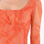 Opening Ceremony midi sheath dress mesh long sleeves lettuce trim Size Medium Photo 10