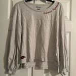 Champion  Womens Arkansas Razorbacks L Gray Long-Sleeve Shirt Puff Sleeves Photo 0