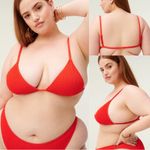 Good American  Always Fits Perfect Fit Bikini Top Bright Poppy Red 5 / 2XL Photo 1