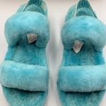 UGG  Oh Yeah Slide Size 7 Slipper Shoe Teal Sky Blue Photo 2