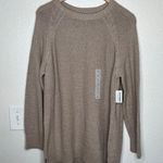 Old Navy ribbed crew neck long sleeve pullover taupe sweater size large Photo 1