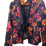 Arden B  Floral‎ Print Open Front Blazer Jacket, Pink Orange Roses, S Photo 0