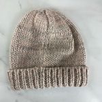Heathered Blush & Grey Stocking Cap Knit Beanie Pink Photo 1