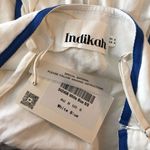 INDIKAH Midi Dress Sleeveless Cotton Blend White Blue Contrast US S Photo 2