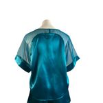 L’Intima Collection Vintage Satin Teal Sleepwear Set Size L Photo 8
