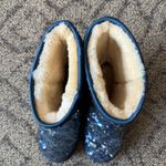 UGG  Classic Short Sequined Boots in Blue and Silver Photo 2