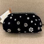 NWT Velvet Black Silver Beaded Clutch Crossbody Bag Made in India Brand New Photo 2