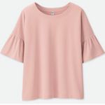 Uniqlo Blush Pink Ruffle Sleeve Blouse Photo 0