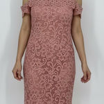 Pink Lace Cold Shoulder Mock Neck Mini Dress Size S Photo 0