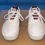 Vans White Custom Green Red Trim Stacked Sole Lace-Up Sneakers $90 VGUC Wmn 8.5 Photo 0