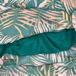 Betsey Johnson Green Hawaiian Tropical Palm Leaf Square Neck Smocked Midi Dress Photo 6