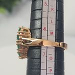 Emerald Green Zirconia Heart Shaped Ring Gold Plated Adjustable New Pink Photo 7