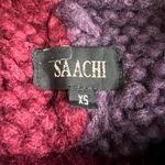 Saachi Women’s Colorblock Patchwork Cable Knit Pull On Red Pink Flare Pants XS Photo 3